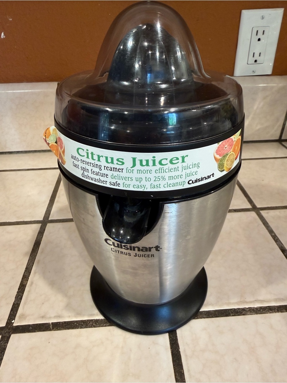 Cuisinart Stainless Steel Citrus Juicer with Black Accents